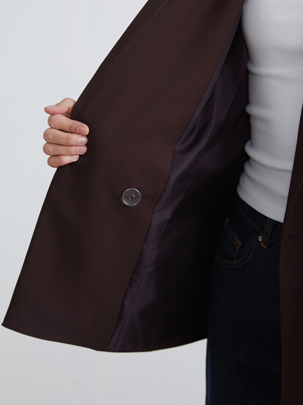 Bordo Kruvaze Yaka Kadın Blazer Ceket-2