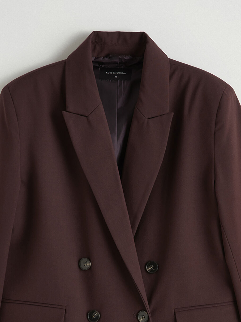 Bordo Kruvaze Yaka Kadın Blazer Ceket-6