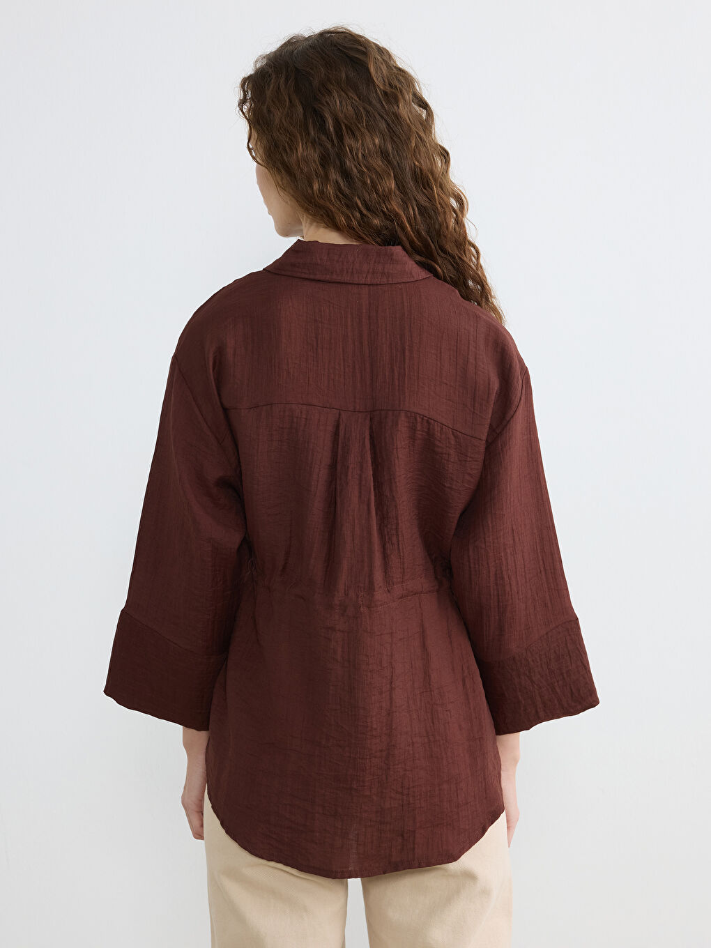 قميص تونيك مزخرف أوفراسايز للنساء-5