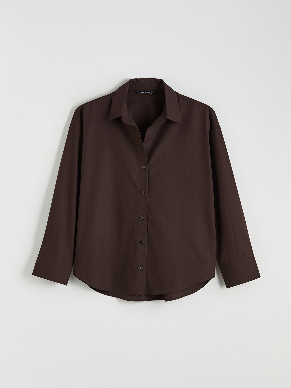 Kahverengi Poplin Kadın Gömlek-4