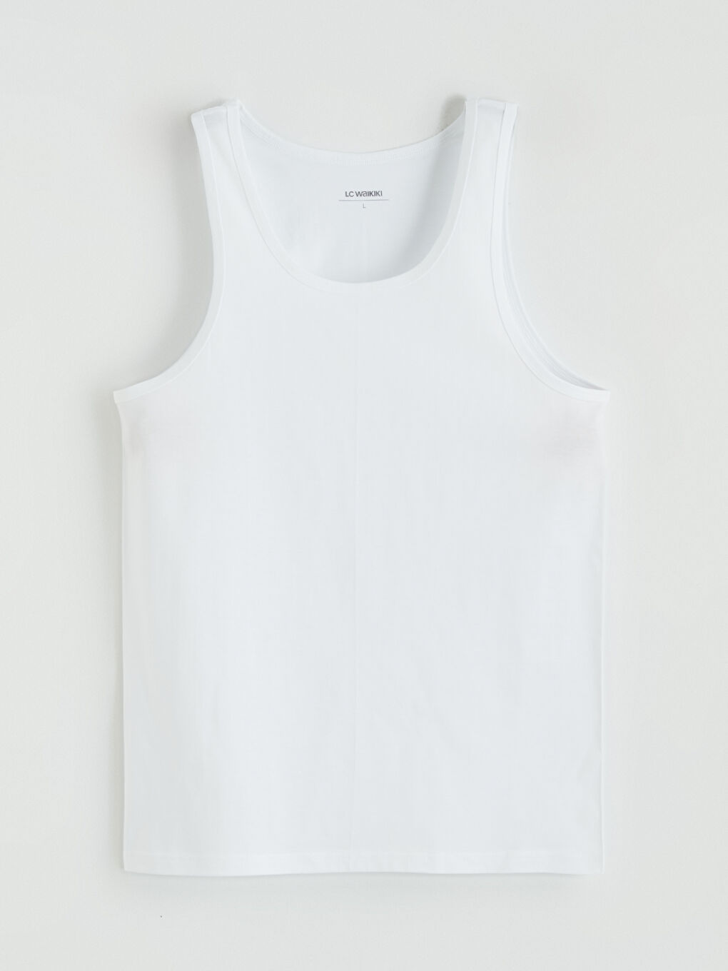 Beyaz U Yaka Penye Erkek Atlet-7