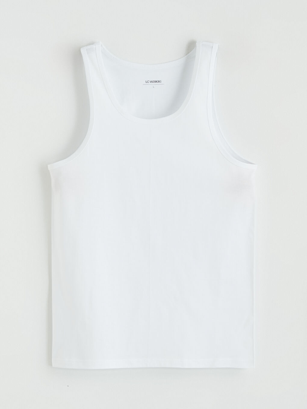 Beyaz U Yaka Penye Erkek Atlet-9