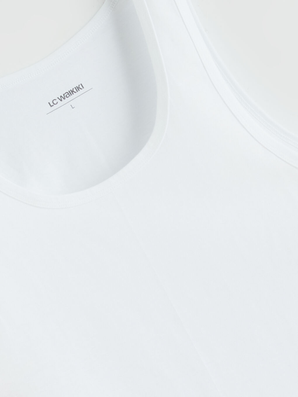 Beyaz U Yaka Penye Erkek Atlet-10