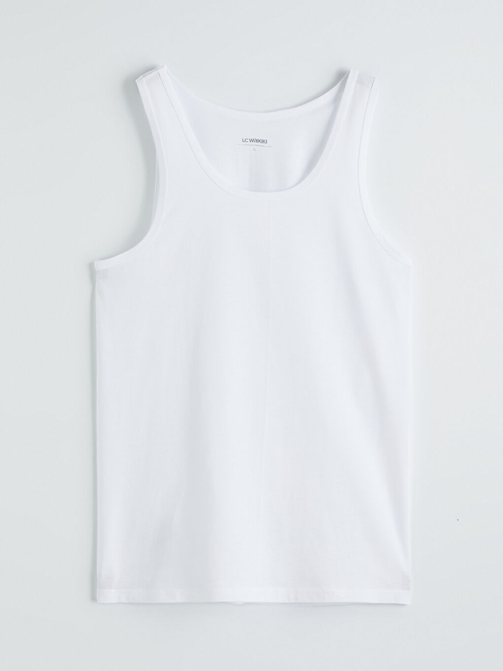 Beyaz U Yaka Penye Erkek Atlet-4