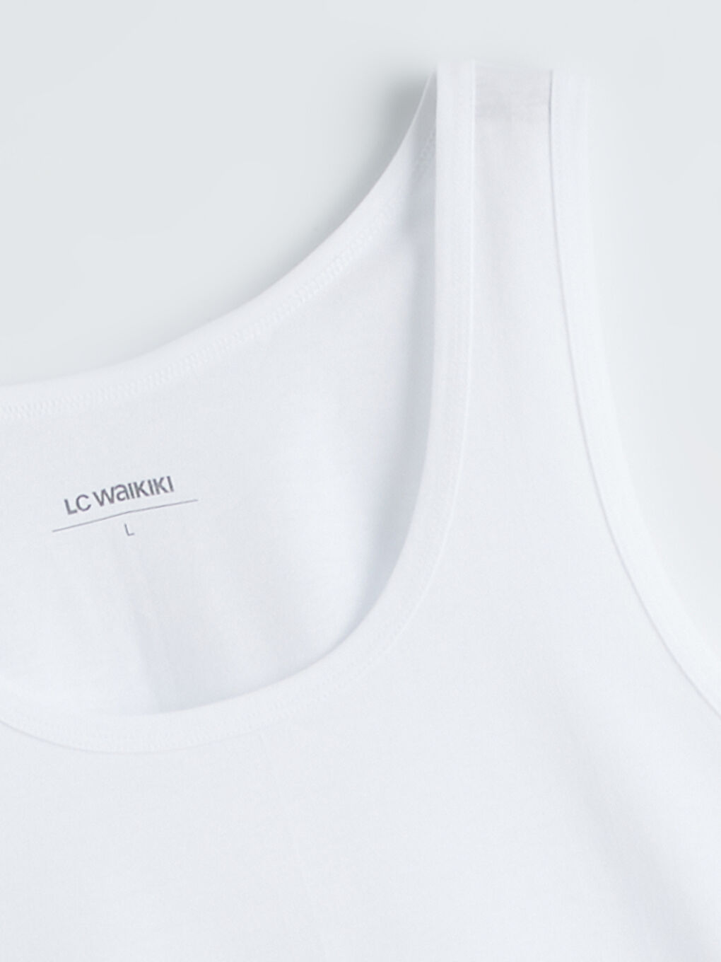 Beyaz U Yaka Penye Erkek Atlet-5