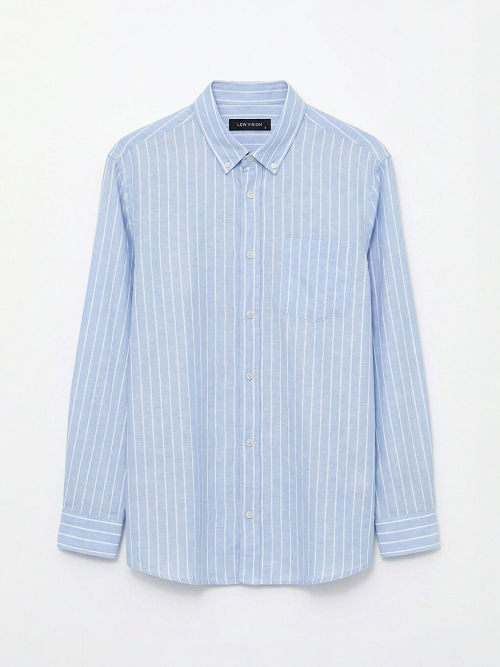 Mavi Regular Fit Çizgili Oxford Erkek Gömlek