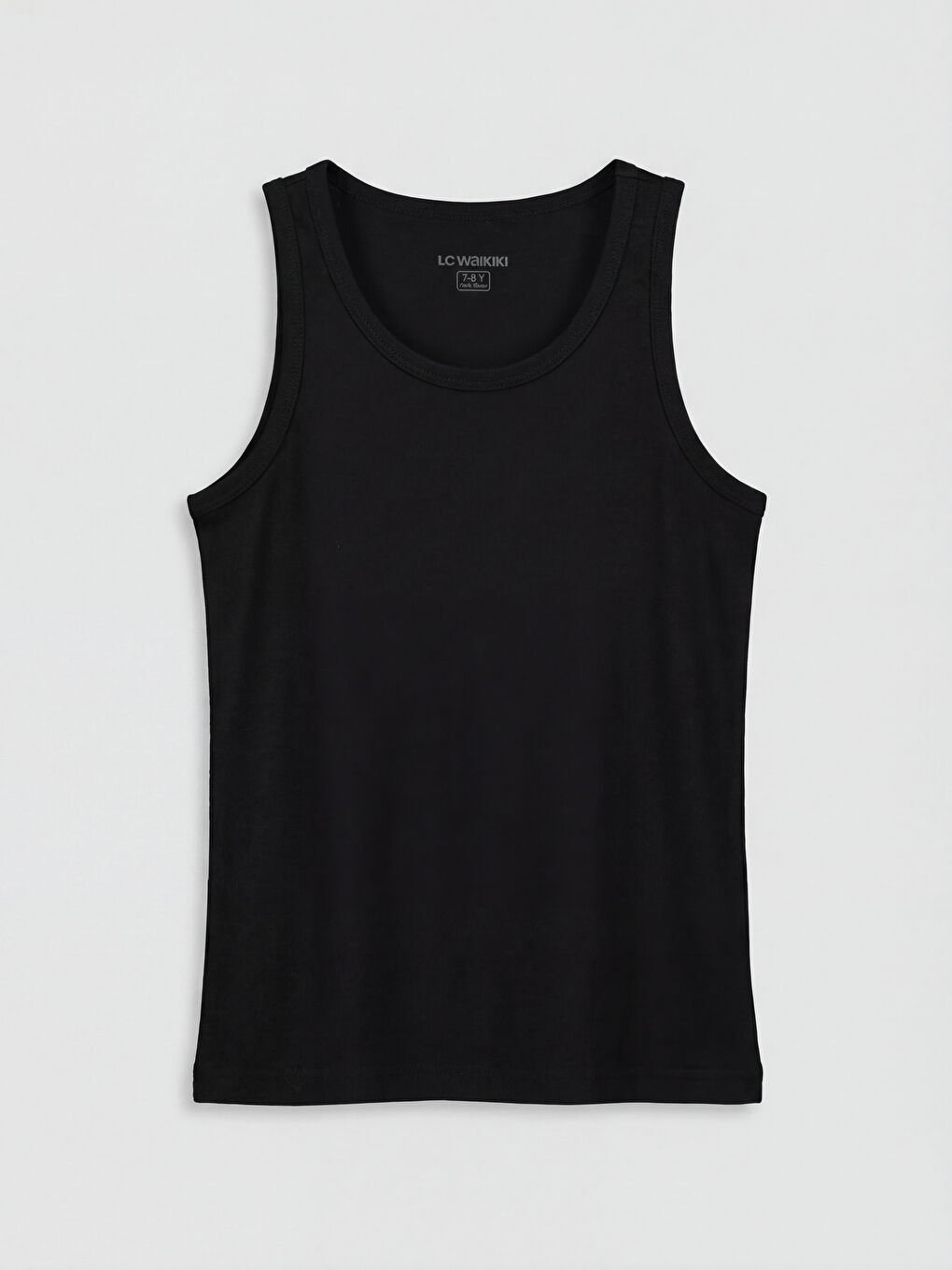 Siyah Bisiklet Yaka Erkek Çocuk Atlet