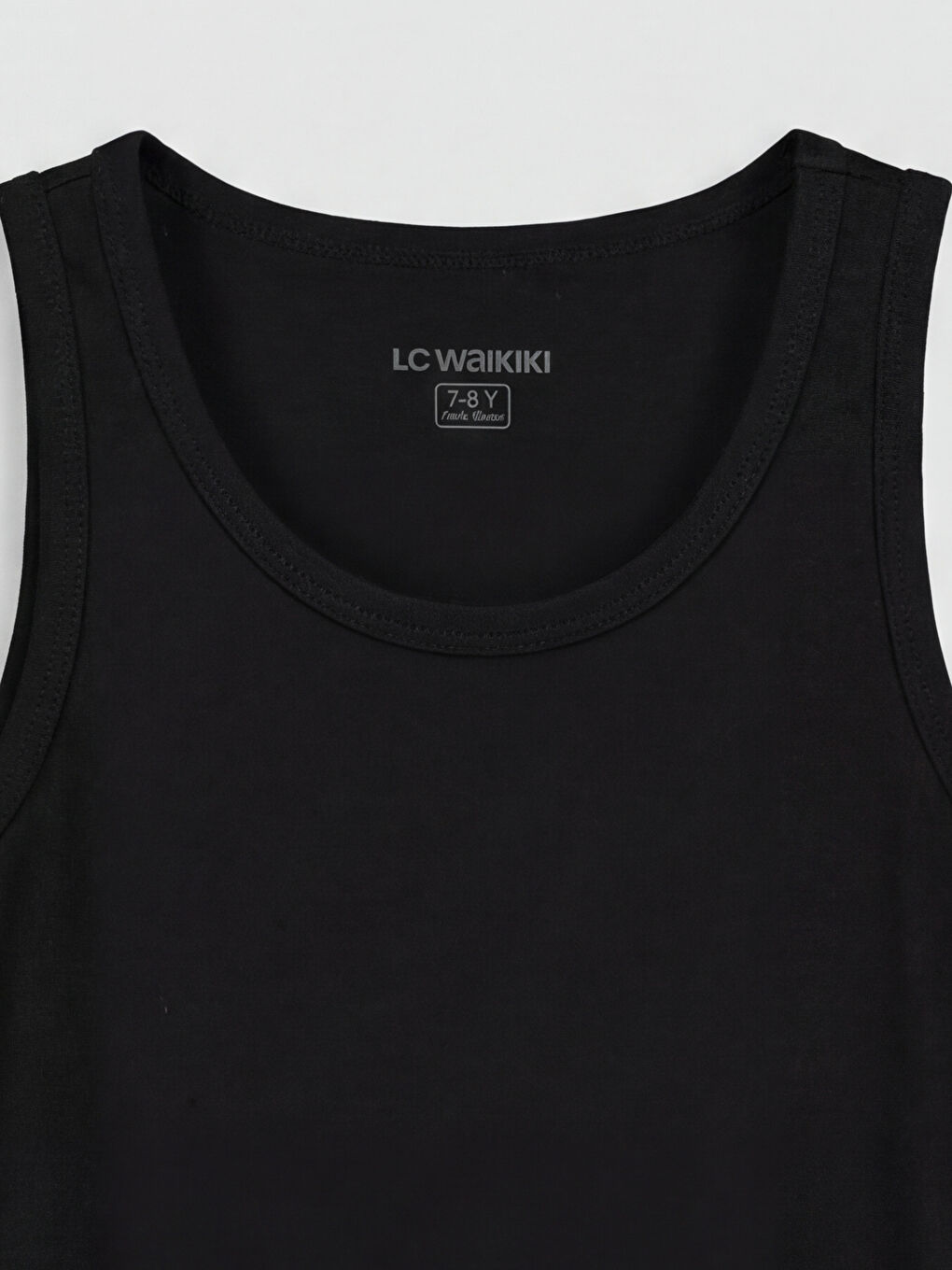 Siyah Bisiklet Yaka Erkek Çocuk Atlet-2