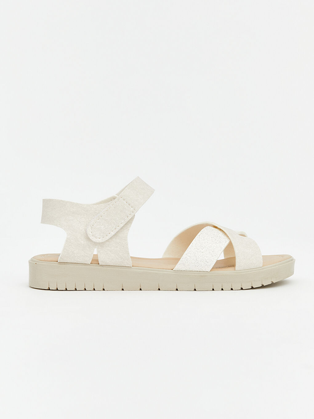 Bej Çapraz Bantlı Kız Çocuk Sandalet-1