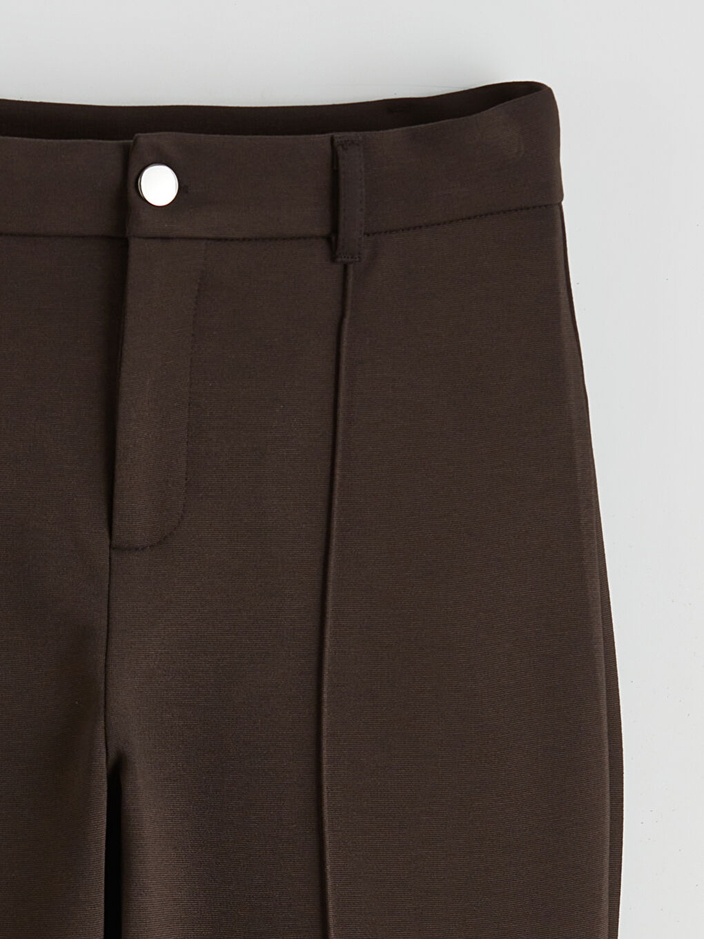 Kahverengi Yüksek Bel İspanyol Paça Kadın Pantolon-5