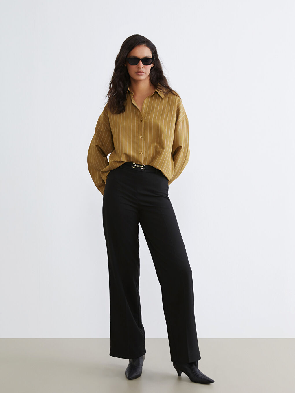 Striped Oversize Women's Shirt-1