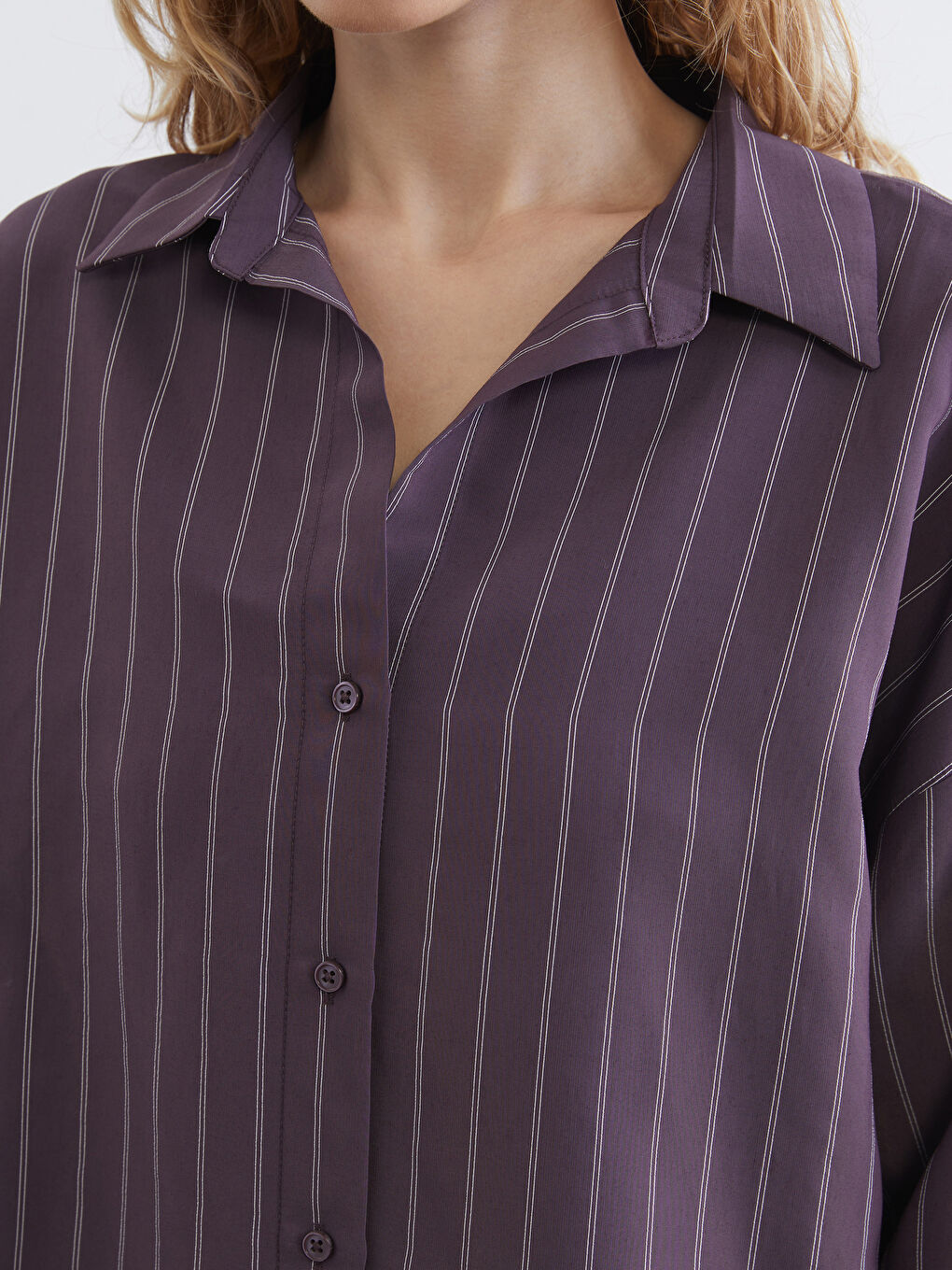 Striped Oversize Women's Shirt-2