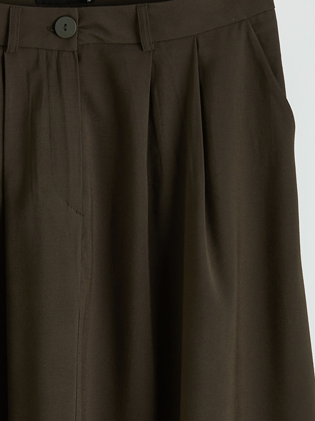 Yeşil Yüksek Bel Pileli Etek-1