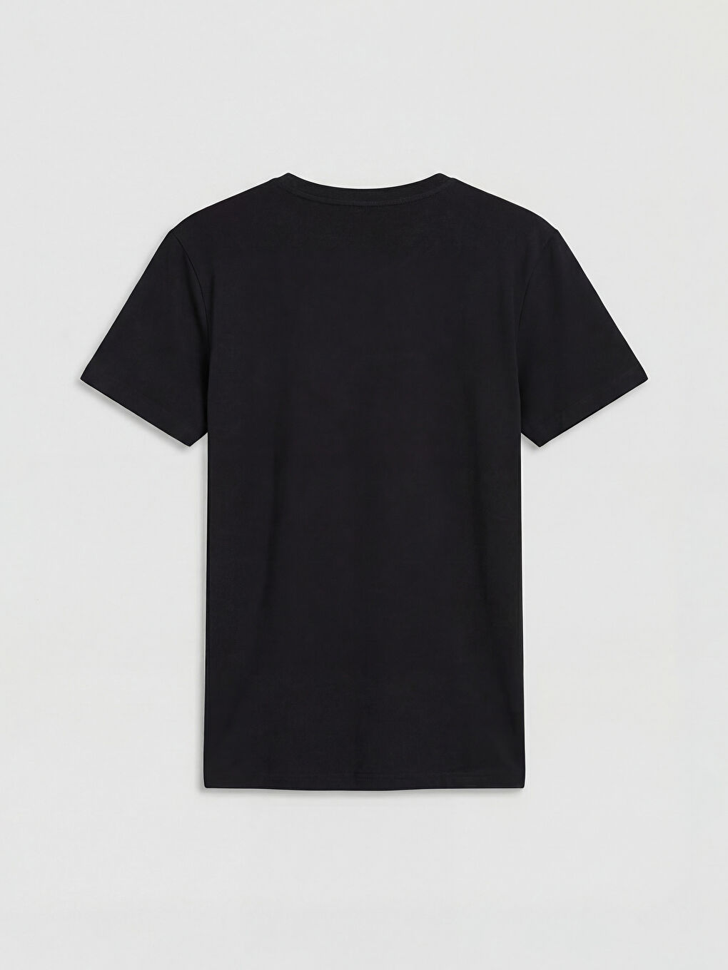 Siyah V Yaka Erkek Tişört-5