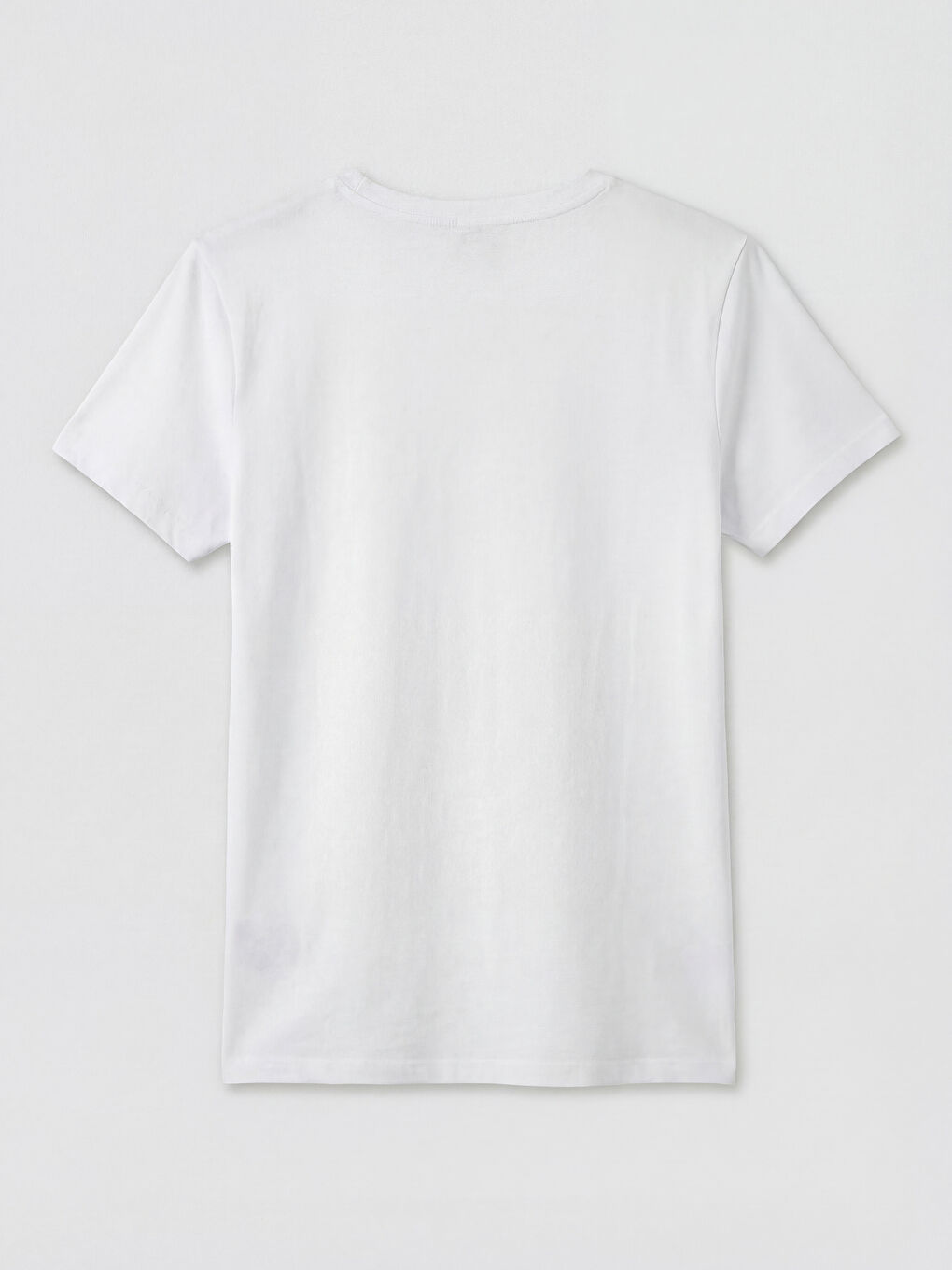 Beyaz V Yaka Erkek Tişört-1