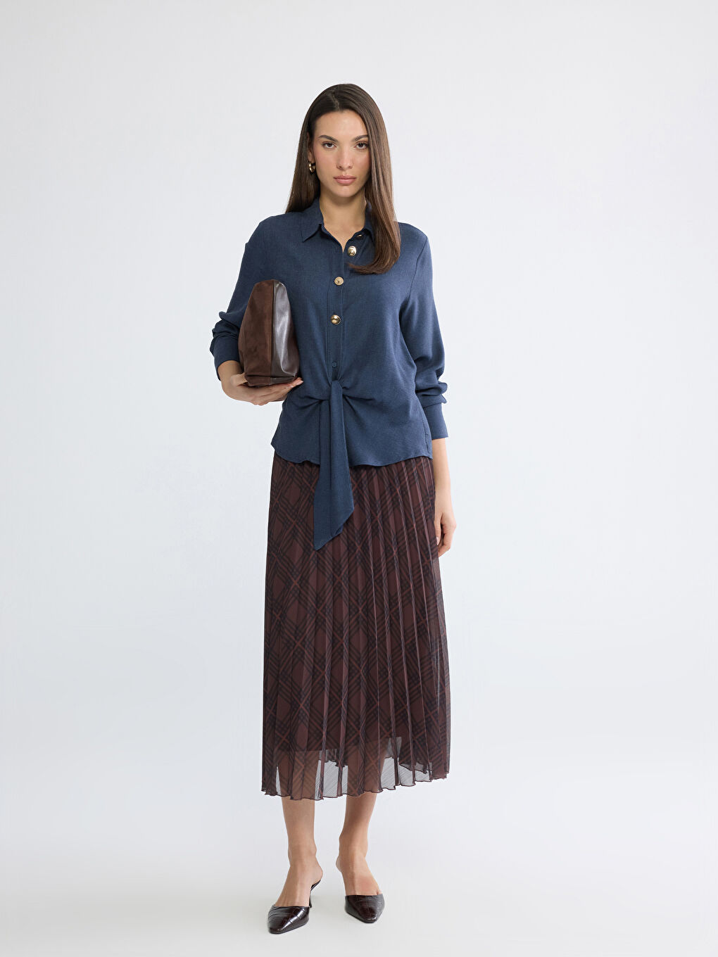 Women's Tie-Front Shirt-1