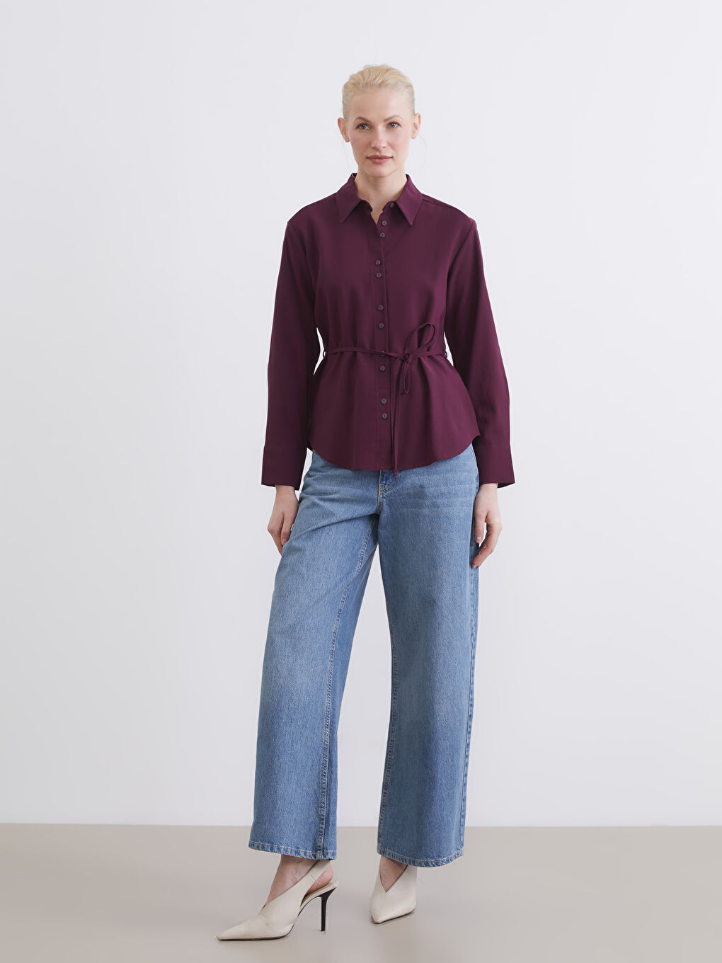 Рубашка для женщин с поясом-1