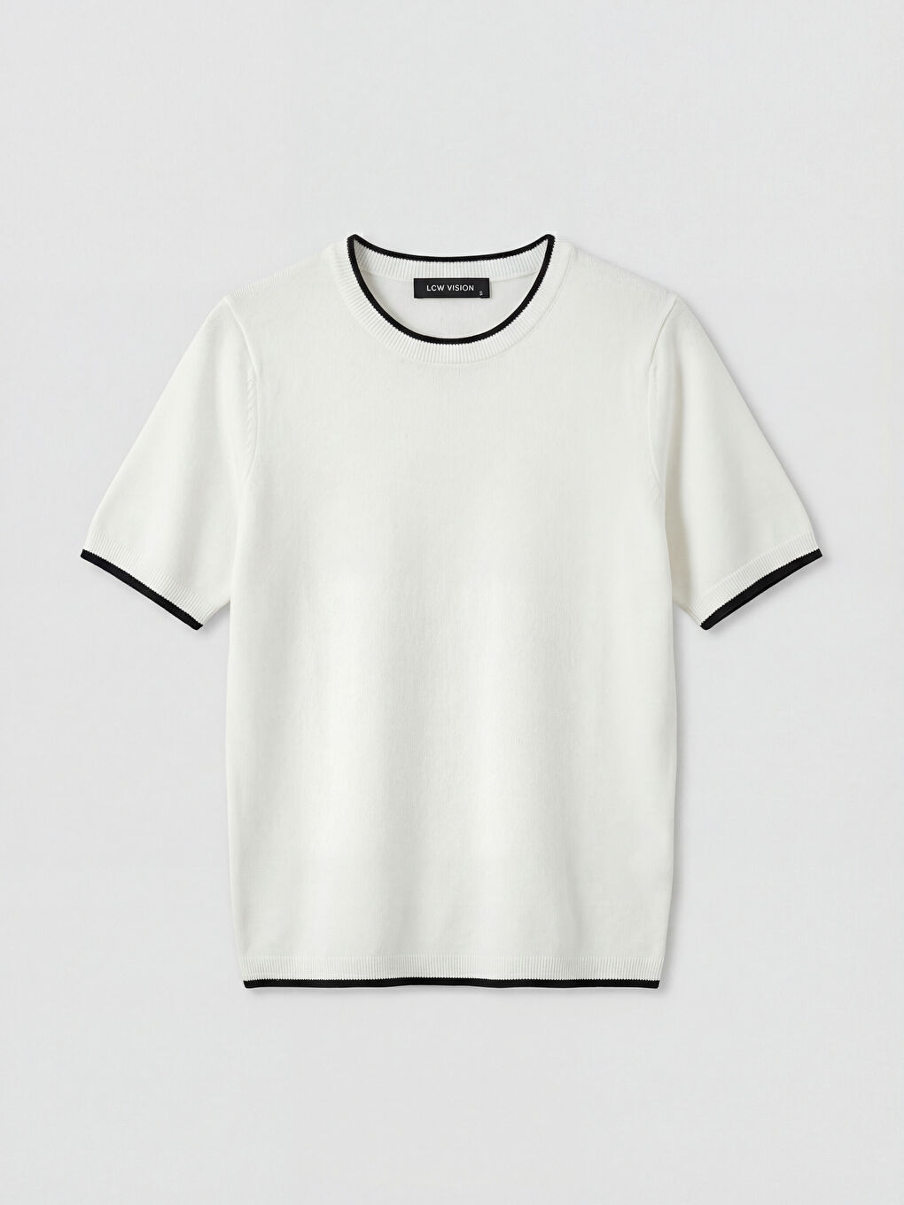 Ekru Bisiklet Yaka Kadın Triko Kazak-4