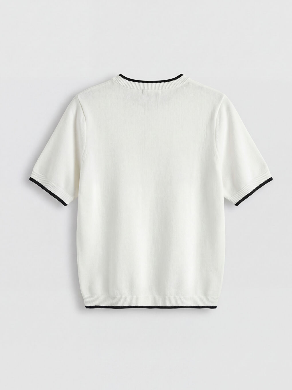 Ekru Bisiklet Yaka Kadın Triko Kazak-5