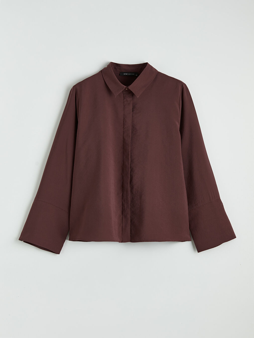 Kahverengi Modal Karışımlı Kadın Gömlek