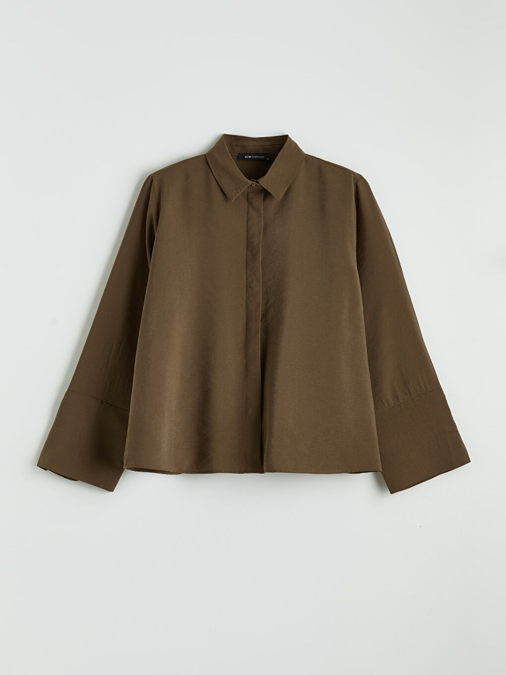 Kahverengi Modal Karışımlı Kadın Gömlek