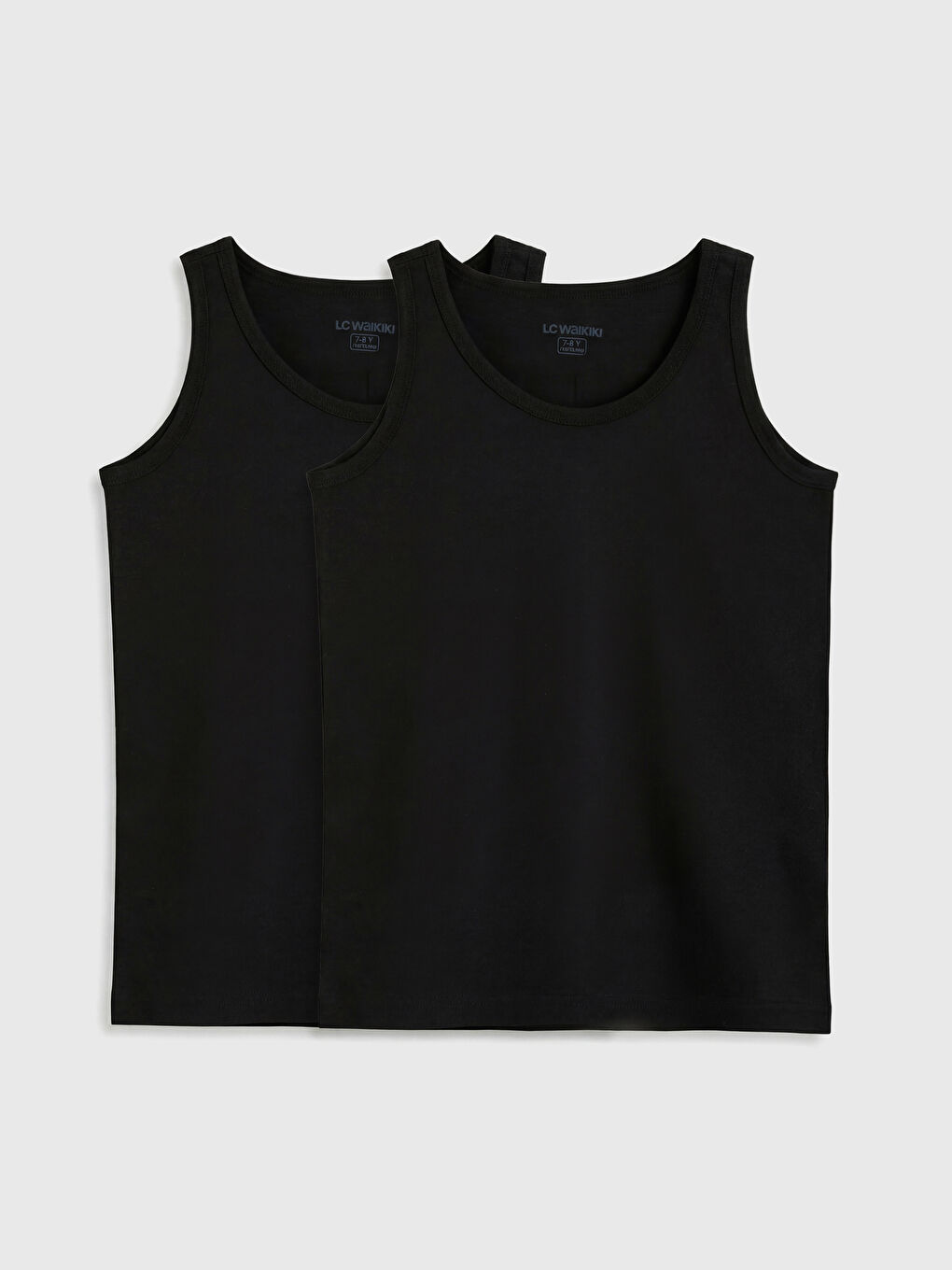 Siyah Bisiklet Yaka Erkek Çocuk Atlet 2'li