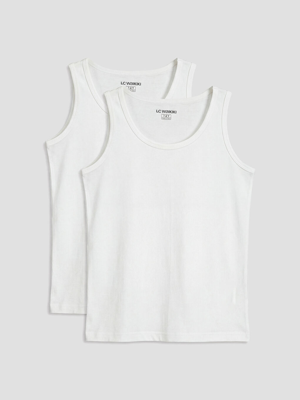 Ekru Bisiklet Yaka Erkek Çocuk Atlet 2'li