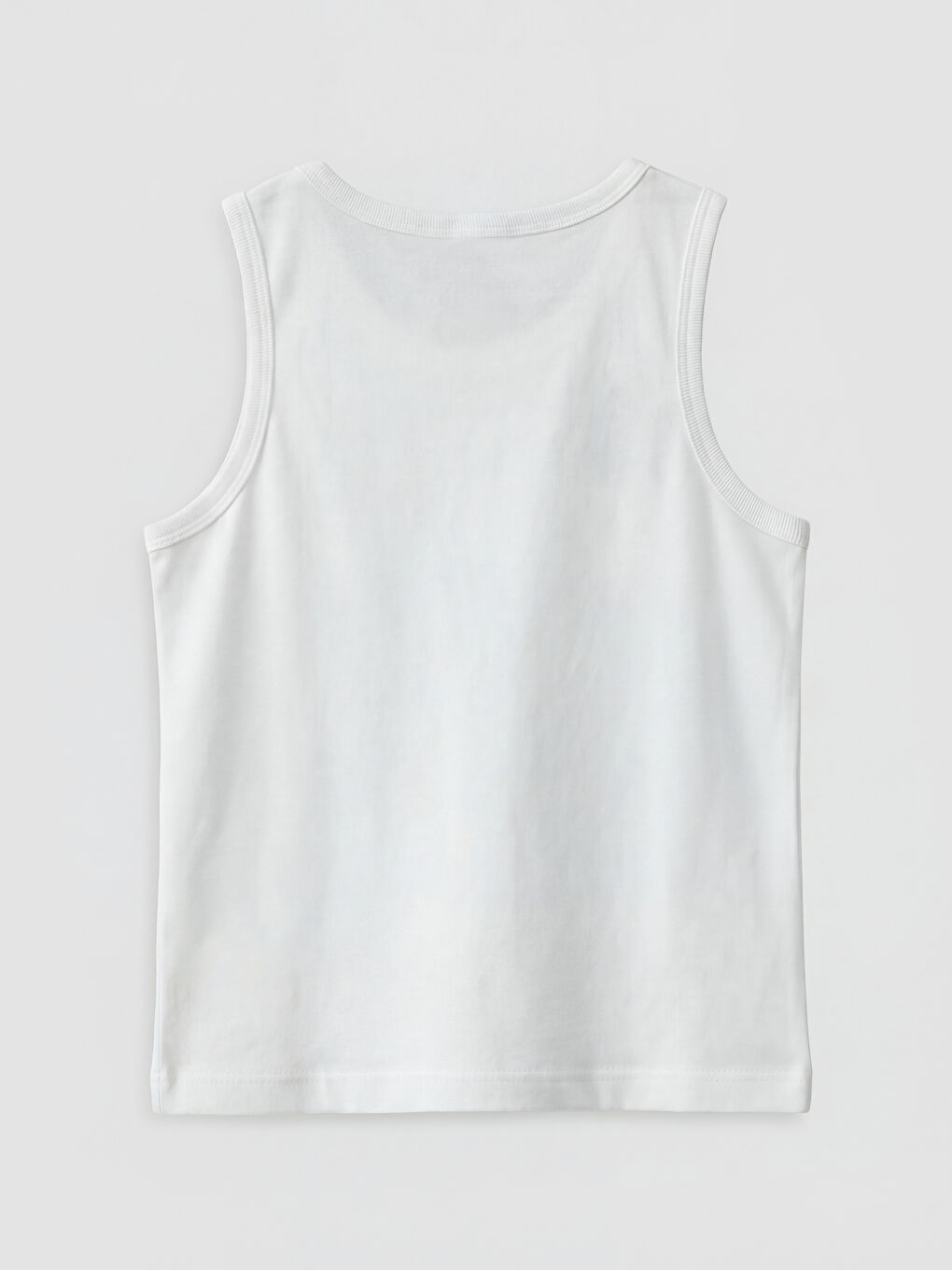 Beyaz Bisiklet Yaka Erkek Çocuk Atlet-1