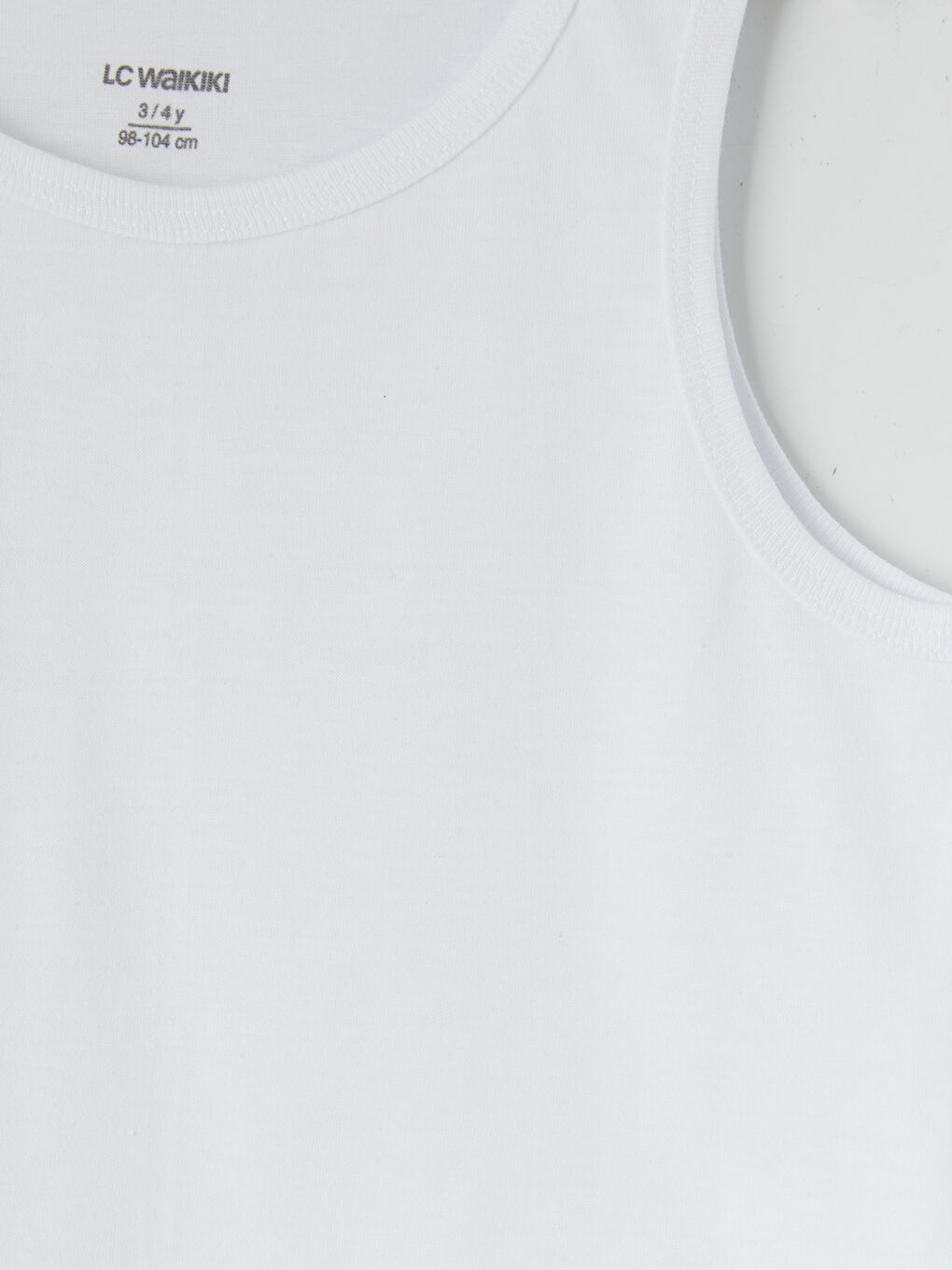 Beyaz Bisiklet Yaka Erkek Çocuk Atlet-2