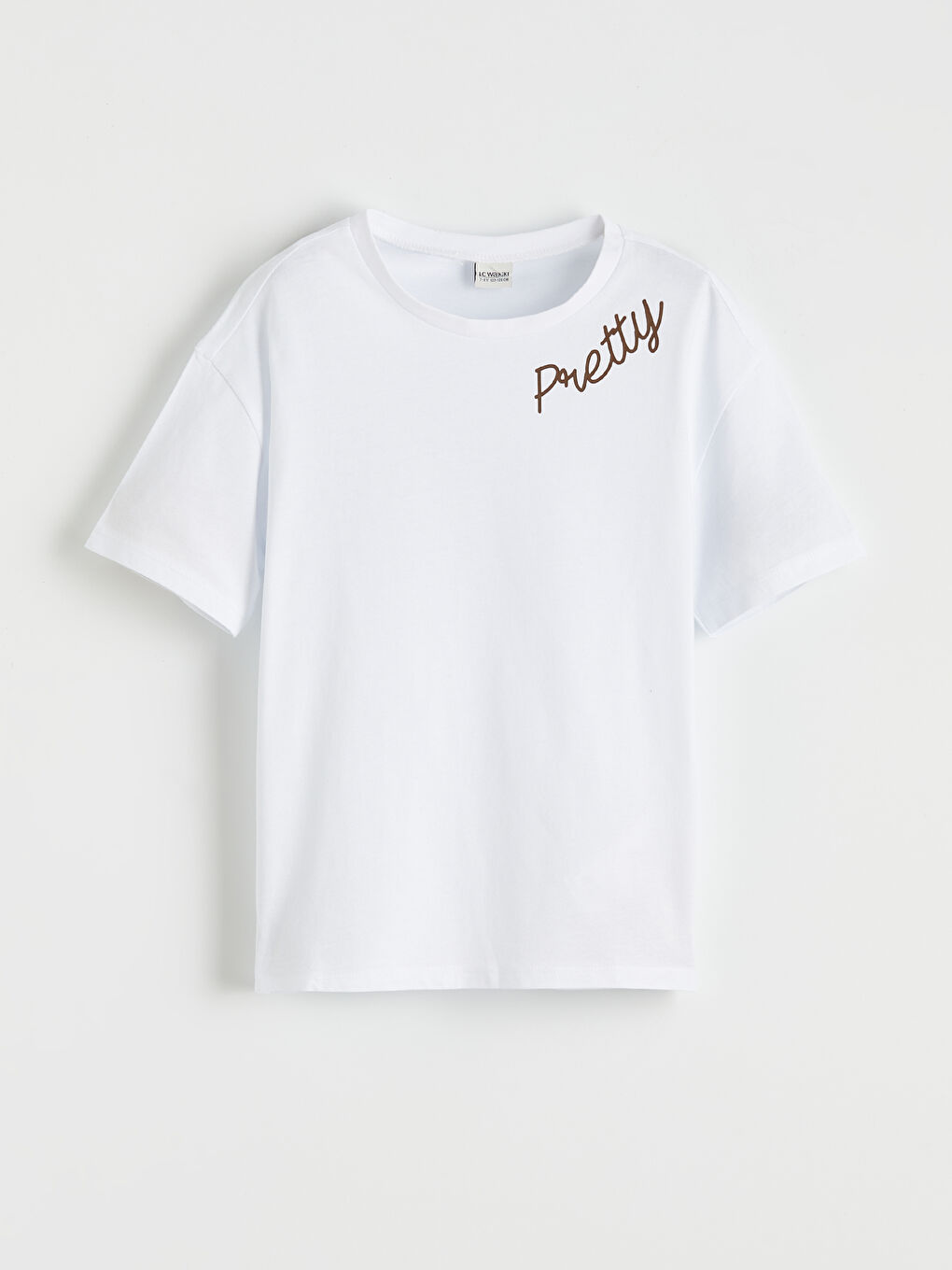 Beyaz Baskılı Kız Çocuk Tişört