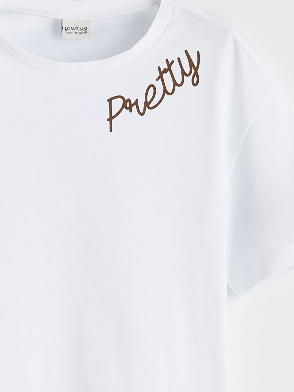 Beyaz Baskılı Kız Çocuk Tişört-2