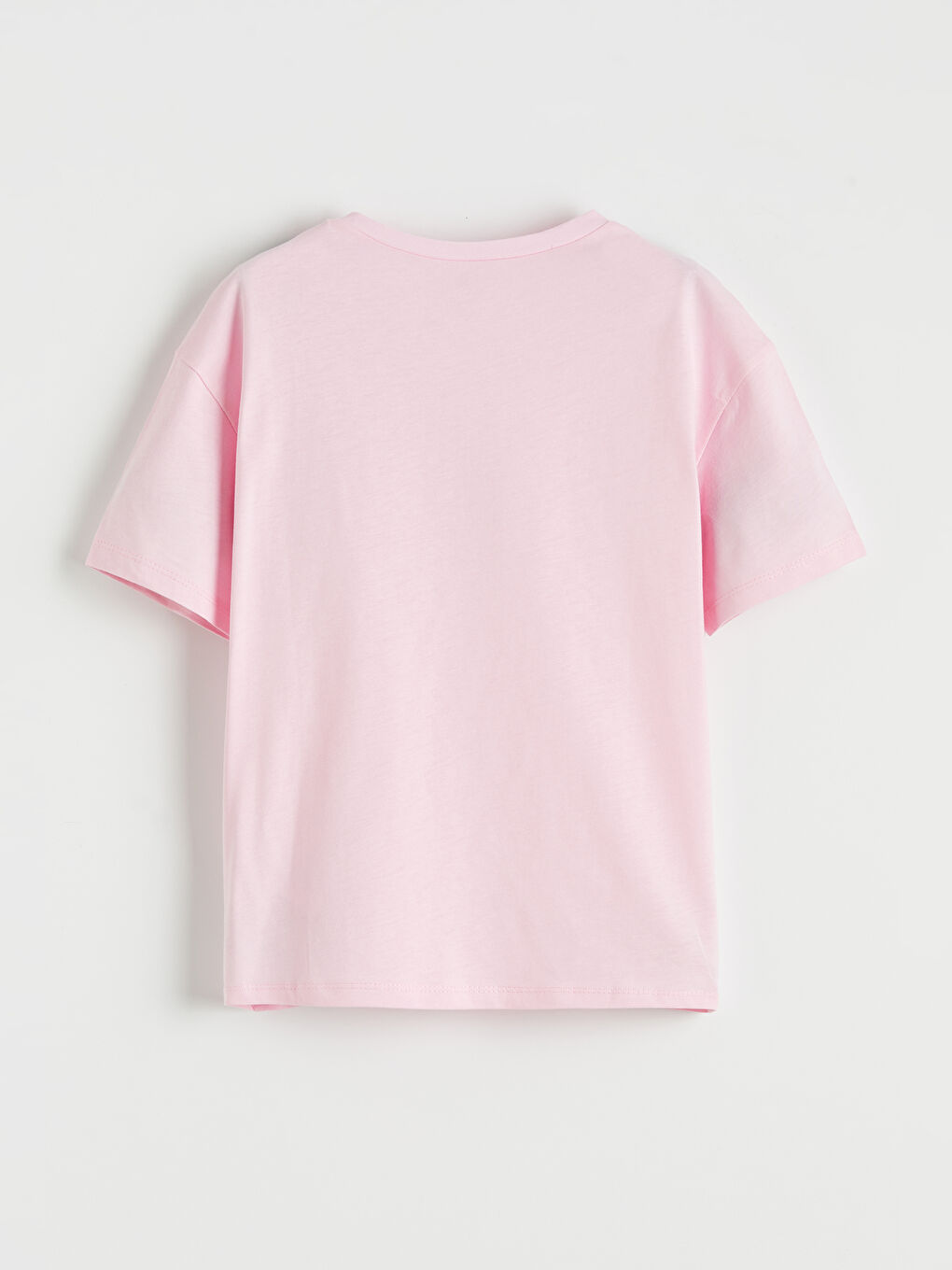 Pembe Bisiklet Yaka Baskılı Kız Çocuk Tişört-1