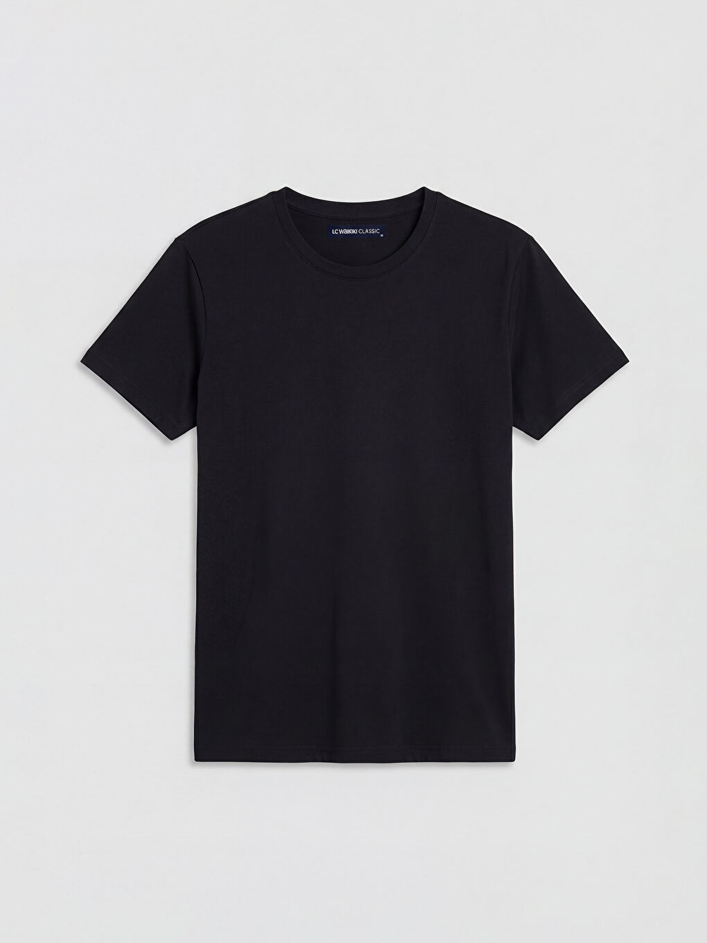 Siyah Bisiklet Yaka Kısa Kollu Erkek Atlet-4