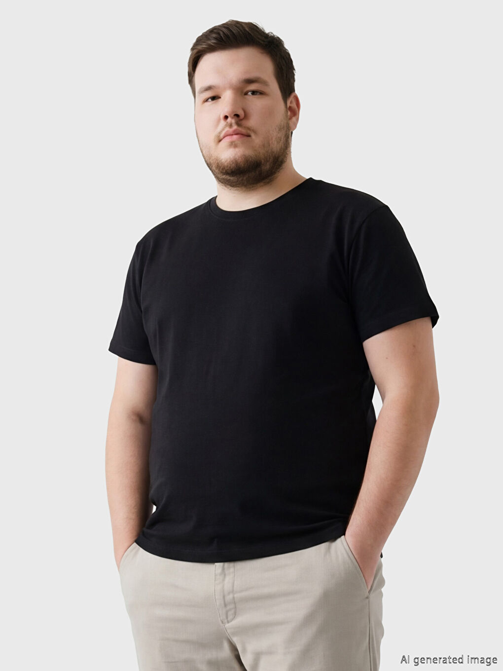 Siyah Bisiklet Yaka Kısa Kollu Erkek Atlet