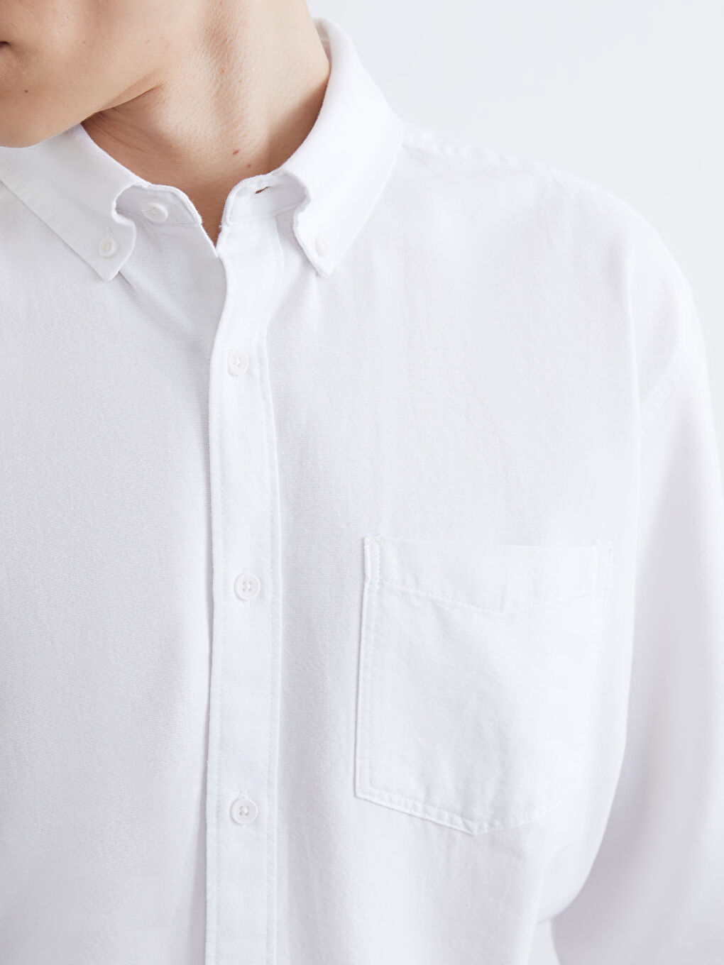 Ekru Regular Fit Oxford Erkek Gömlek-2