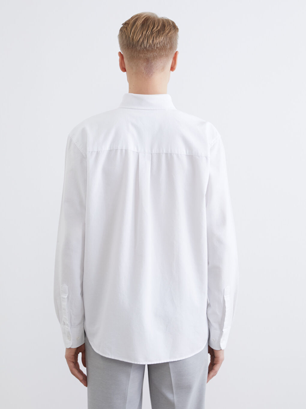 Ekru Regular Fit Oxford Erkek Gömlek-3