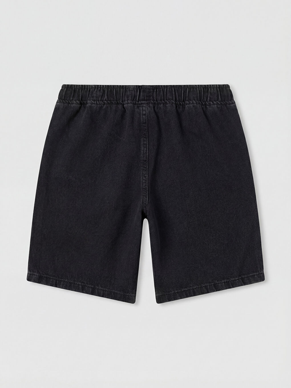 Siyah Beli Lastikli Erkek Çocuk Jean Şort-1