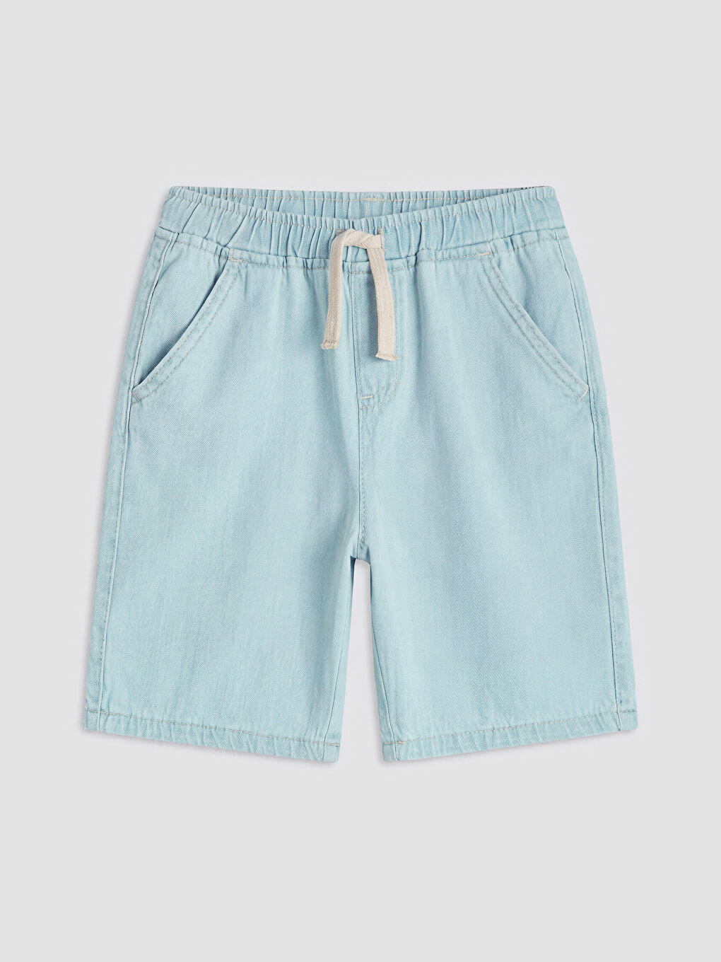 İndigo Beli Lastikli Erkek Çocuk Jean Şort