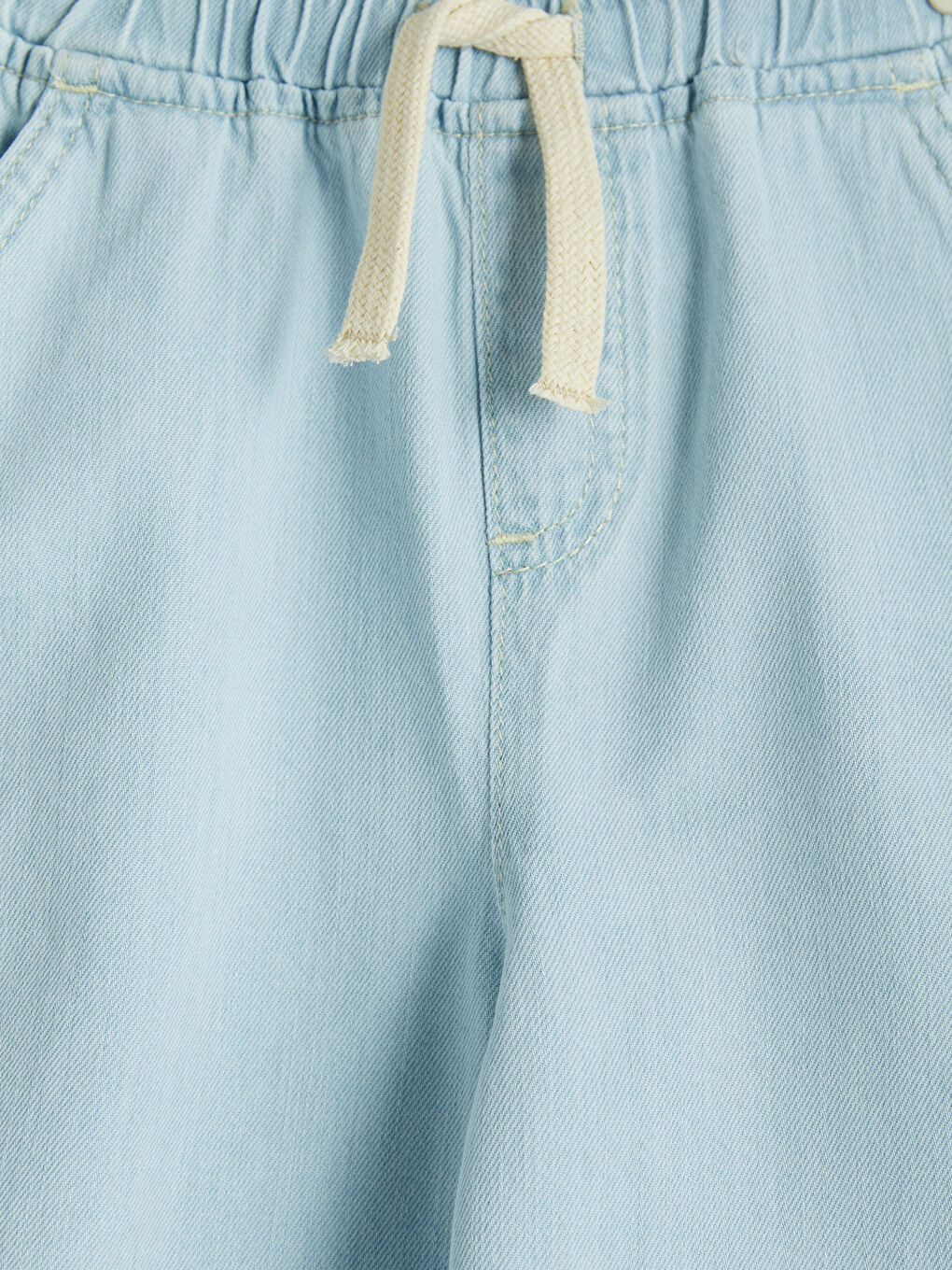 İndigo Beli Lastikli Erkek Çocuk Jean Şort-2