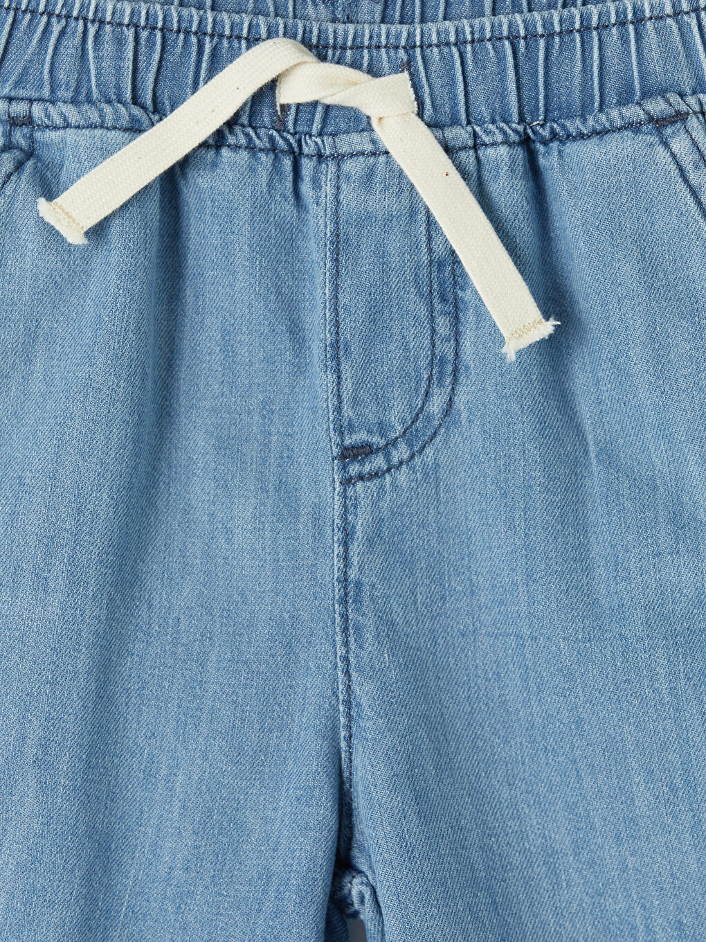 İndigo Beli Lastikli Erkek Çocuk Jean Şort-2