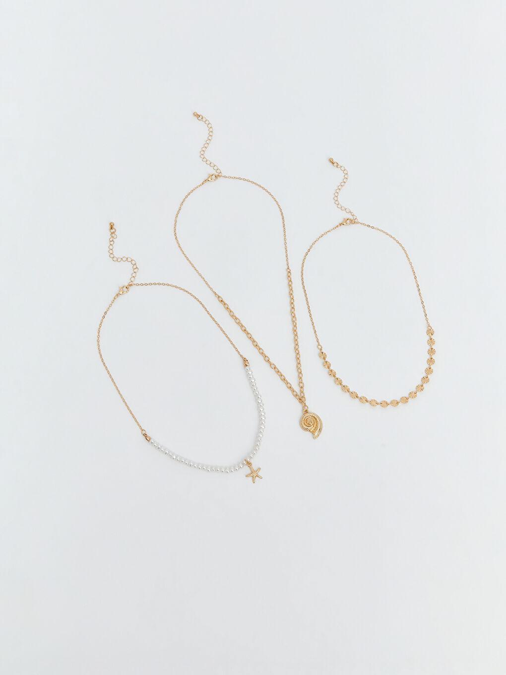 Sarı Kadın Kolye Seti 3'lü