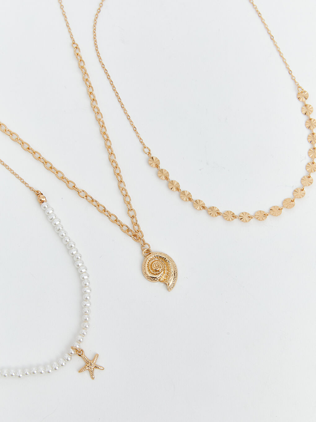 Sarı Kadın Kolye Seti 3'lü-1