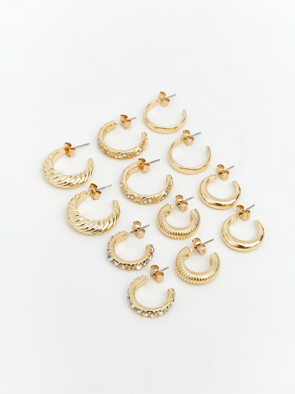 Sarı Kadın Halka Küpe Seti 6'lı