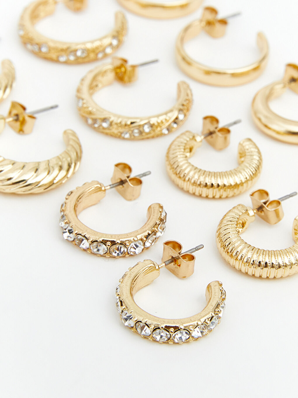 Sarı Kadın Halka Küpe Seti 6'lı-1