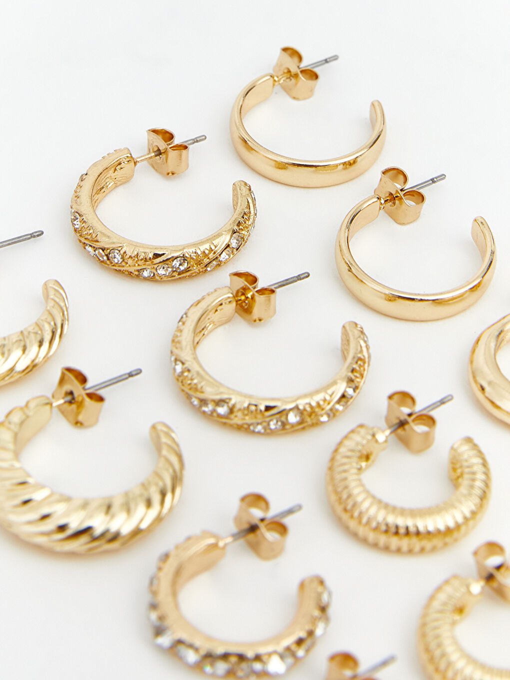 Sarı Kadın Halka Küpe Seti 6'lı-2