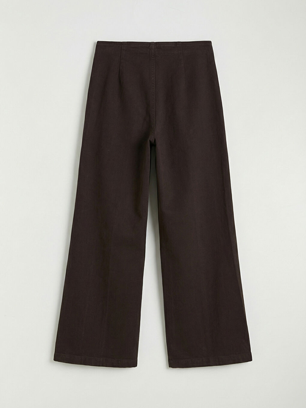 Kahverengi Wideleg Kadın Jean Pantolon-1
