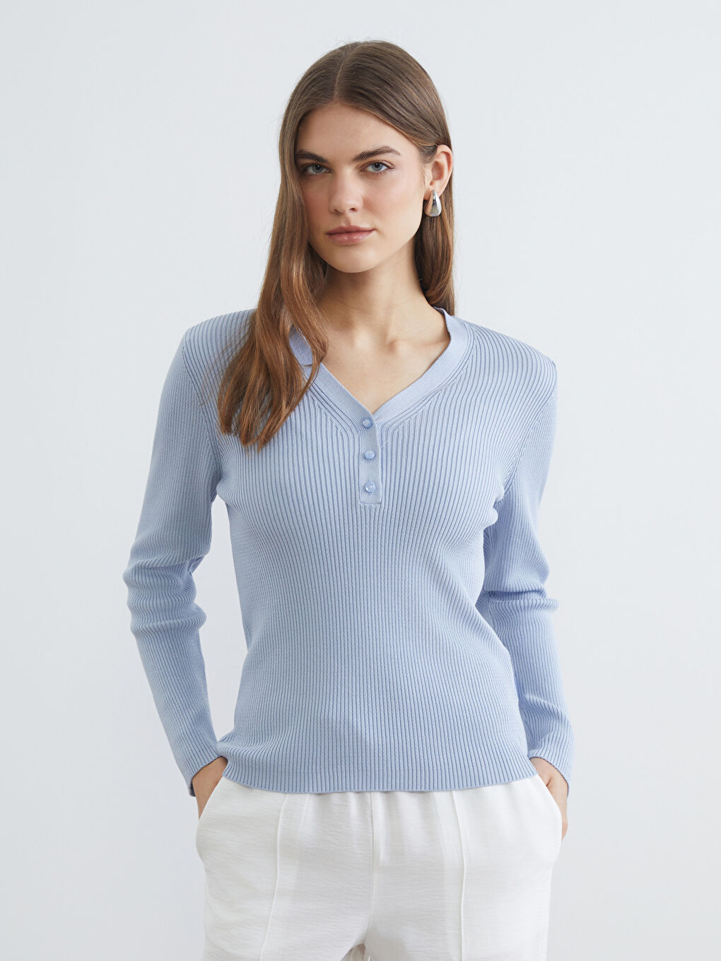 Women's V-Neck Knit Sweater