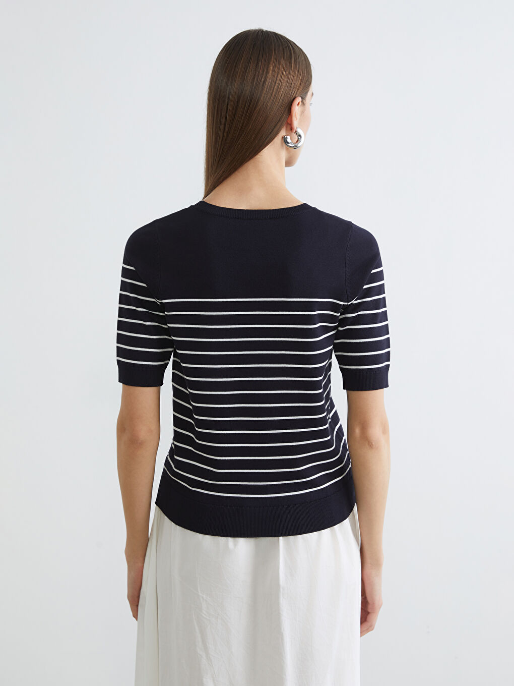 Женщины Синий Свитер-3