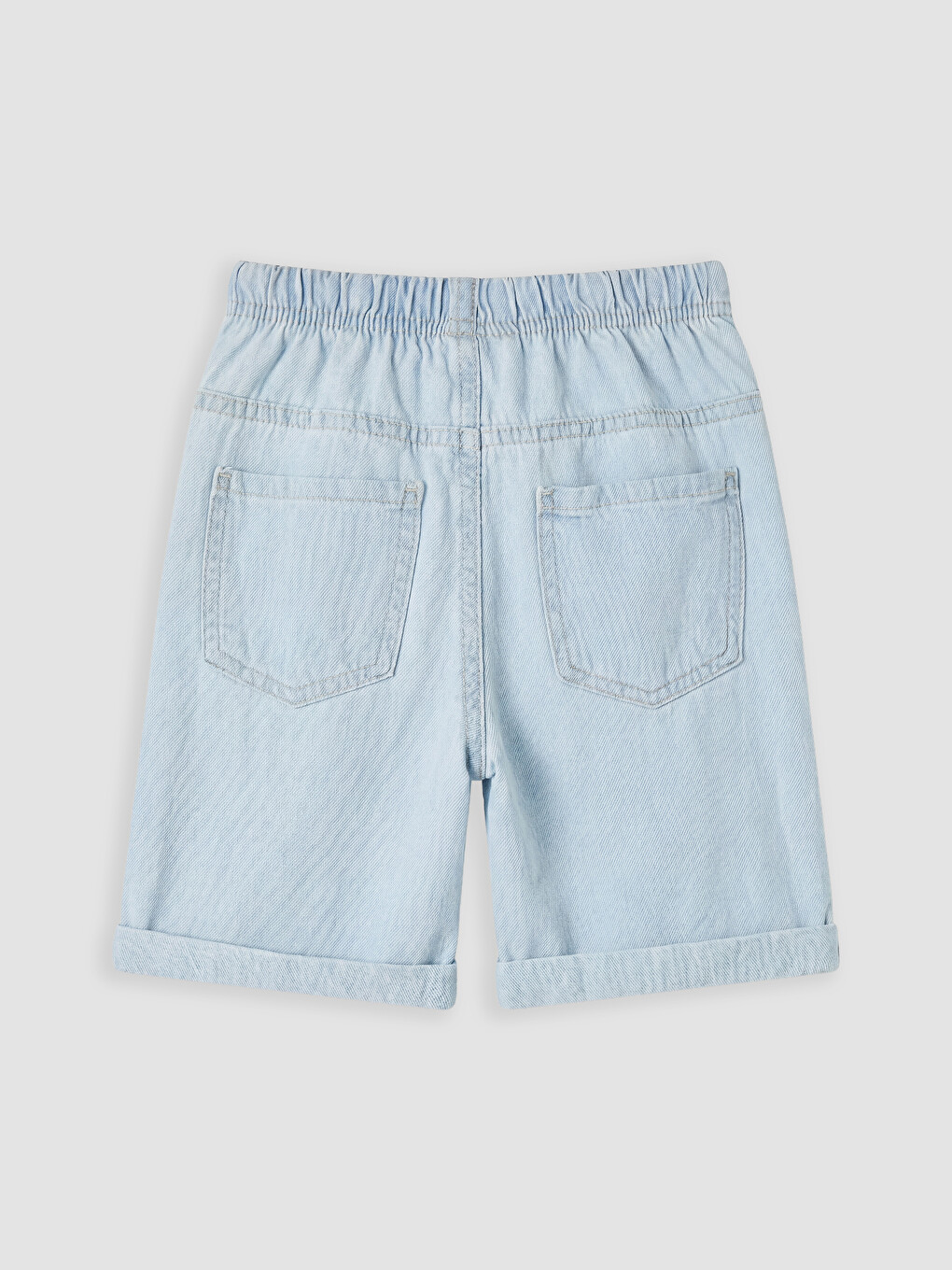 İndigo Beli Lastikli Erkek Çocuk Jean Şort-1