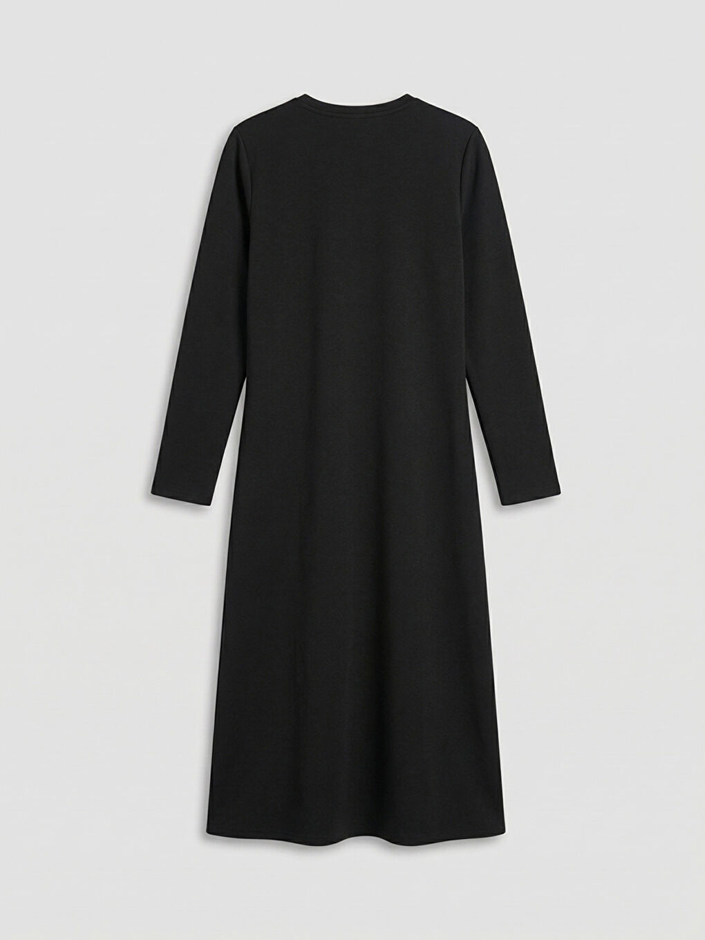 Siyah Bisiklet Yaka Büzgülü Elbise-1